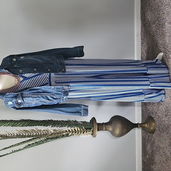 Cato Blue and White Striped Jumpsuit with Ruffle Hem NWOT - Picture 4 of 16